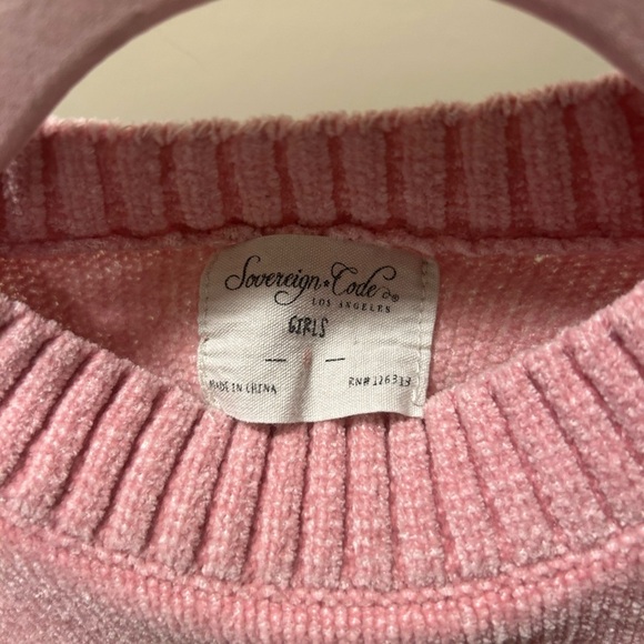 Sovereign Code Girls size 6 pink, white, and blue sweater - Picture 2 of 4